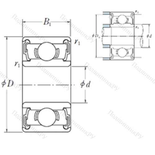 Подшипник шариковый радиальный 637-2RS от производителя  ISO Подшипник шариковый радиальный 637-2RS от производителя  ISO