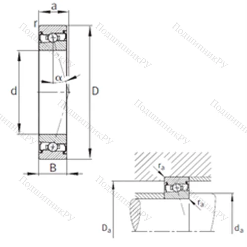 Подшипник шариковый радиально-упорный HCS 7016-C-T-P 4S