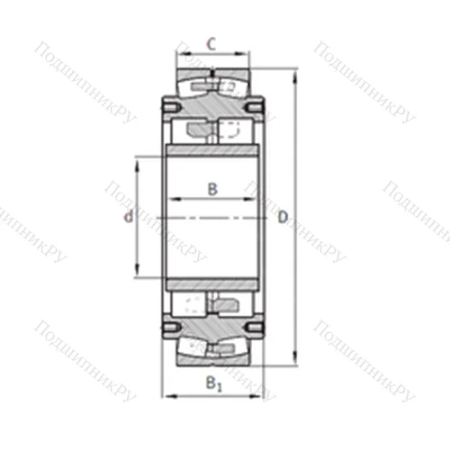 Подшипник роликовый радиальный самоцентрирующийся Z-531153.04.DRGL