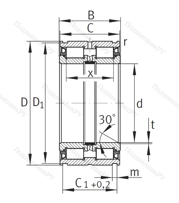 Двухрядный роликовый подшипник SL 04 5011 PP 2NR