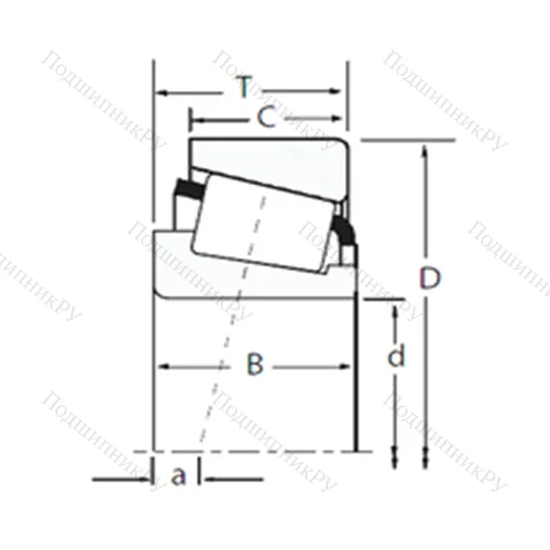 Подшипник роликовый радиально-упорный 32206
