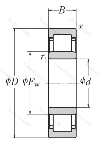 Роликовый цилиндрический подшипник NU 213 ET от производителя  NSK