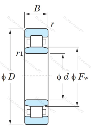 Роликовый цилиндрический подшипник NU 317 от производителя  KOYO Роликовый цилиндрический подшипник NU 317 от производителя  KOYO