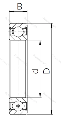 Шариковый однорядный подшипник 1000800 ZZ (61800 ZZ) в Тюмени
