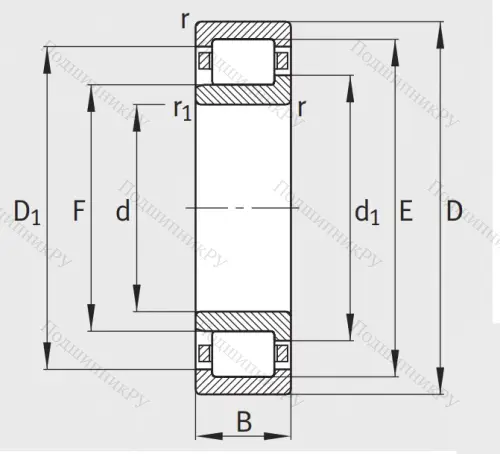 Роликовый цилиндрический подшипник NJ 207 E XL TVP 2 от производителя  FAG Роликовый цилиндрический подшипник NJ 207 E XL TVP 2 от производителя  FAG
