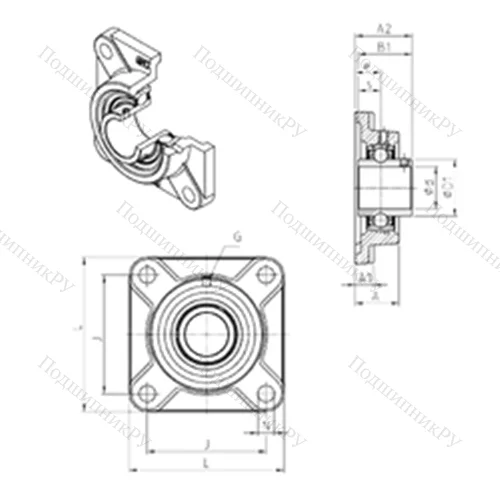 Подшипниковый узел шариковый радиальный UCF 319 от производителя  SNR Подшипниковый узел шариковый радиальный UCF 319 от производителя  SNR