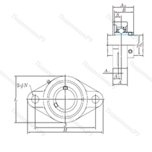 Подшипниковый узел шариковый радиальный UCFL 308-24