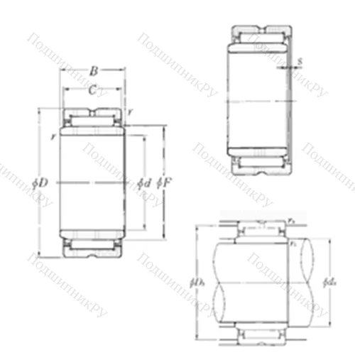 Подшипник игольчатый радиальный MR 283716+MI-222816