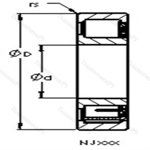 Подшипники роликовые радиальные с цилиндрическими роликами NJ 310 ETN от производителя  AST