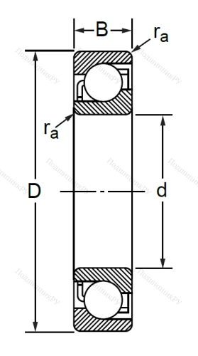 Радиально-упорный шариковый подшипник 7208 BM (66208 Л ГОСТ) в Тюмени Радиально-упорный шариковый подшипник 7208 BM (66208 Л ГОСТ) в Тюмени