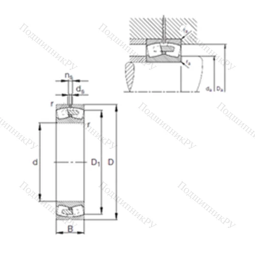 Подшипник роликовый радиальный самоцентрирующийся 22252-E 1A-MB 1