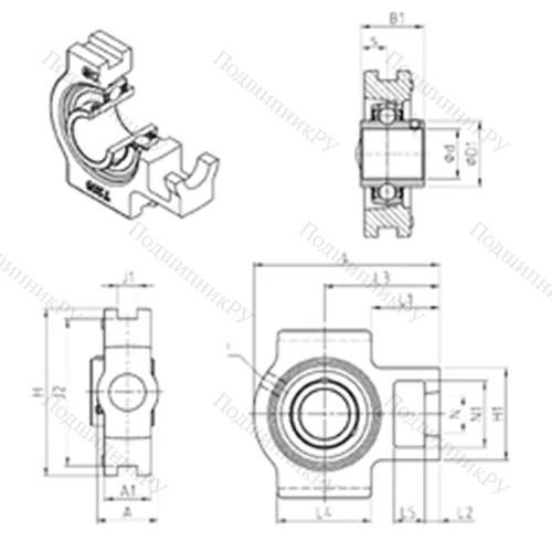Подшипниковый узел шариковый радиальный UCT 322
