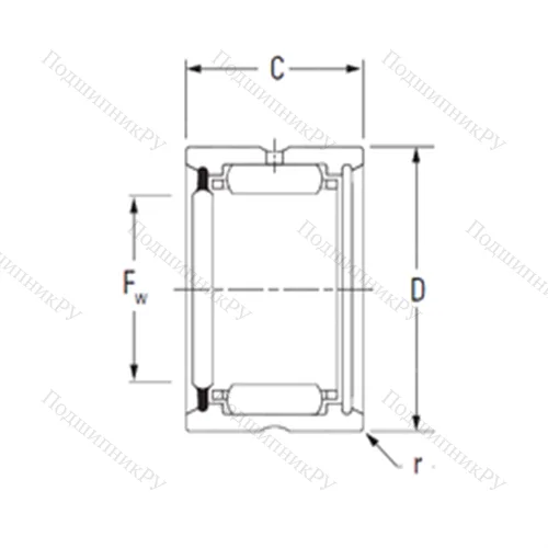 Подшипник игольчатый радиальный HJ-405228RS