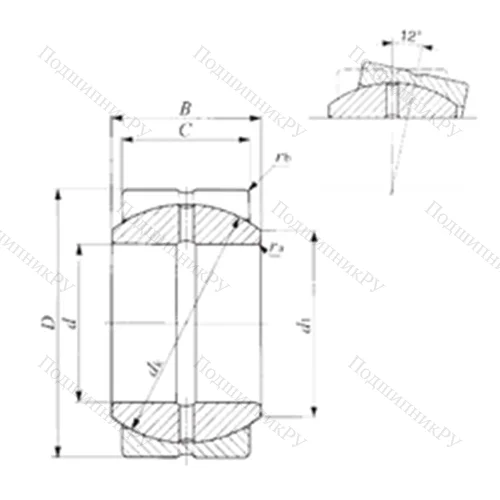 Подшипник скольжения сферический SBB 72 от производителя  IKO