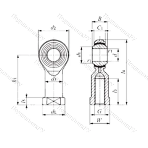 Подшипник скольжения сферический PHS 8EC от производителя  IKO Подшипник скольжения сферический PHS 8EC от производителя  IKO