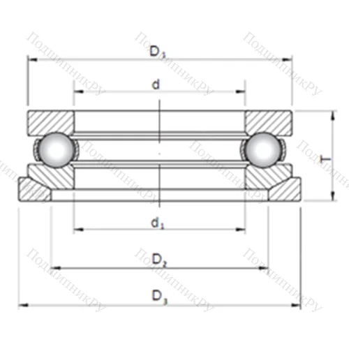 Подшипник шариковый упорный 53417U+U 417 от производителя  CX