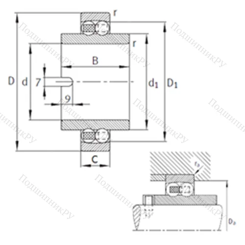 Подшипник шариковый радиальный самоцентрирующийся 11210-TVH