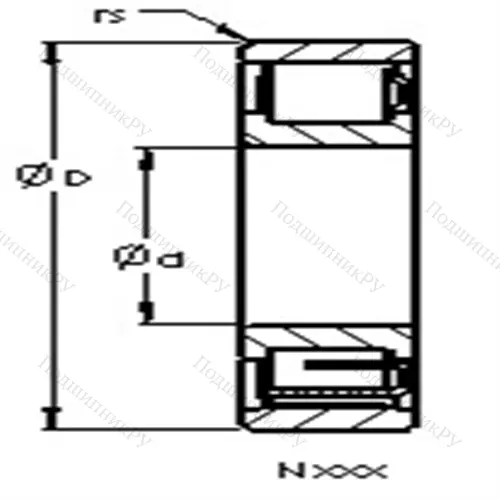 Подшипники роликовые радиальные с цилиндрическими роликами N 221 M от производителя  AST