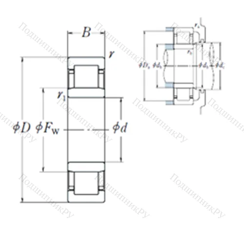 Подшипник роликовый радиальный NU 409