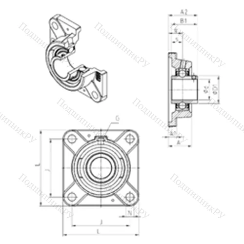 Подшипниковый узел шариковый радиальный UCFE 205