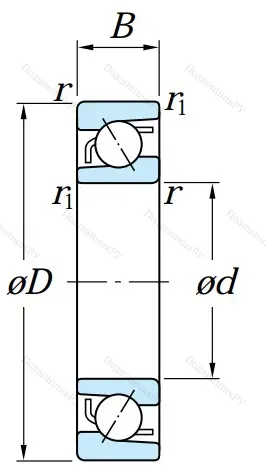 Однорядный шариковый подшипник 7313 BG от производителя  KOYO Однорядный шариковый подшипник 7313 BG от производителя  KOYO