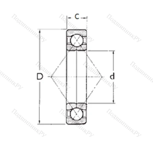 Подшипник шариковый радиально-упорный с четырёхточечным QJ 213