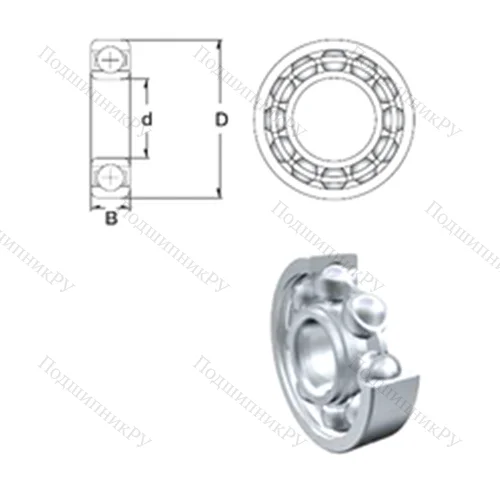 Подшипник шариковый радиальный R 12-2Z от производителя  ZEN Подшипник шариковый радиальный R 12-2Z от производителя  ZEN