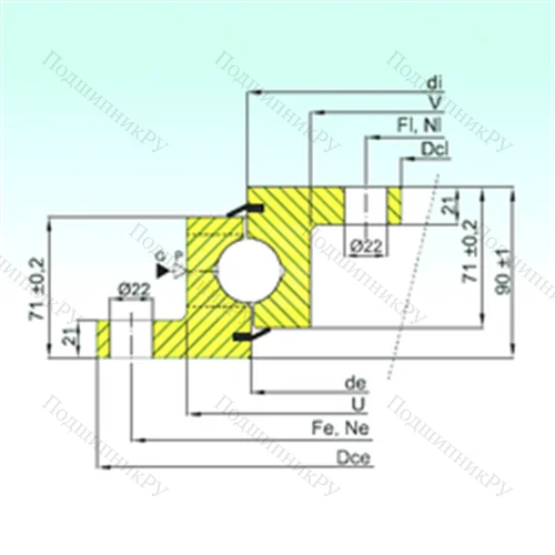 Подшипник шариковый опорно-поворотный NBL.30.1055.201-2PPN от производителя  ISB