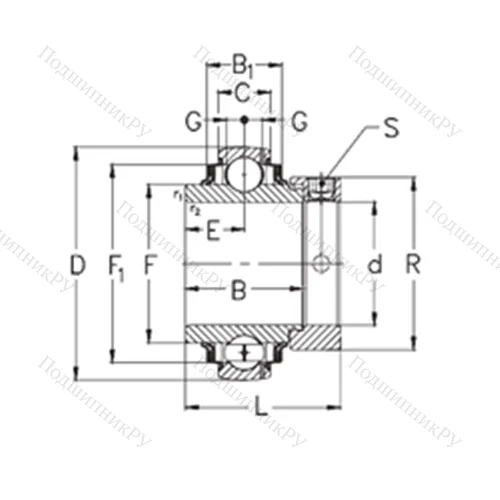 Подшипник шариковый радиальный GNE 90-KRRB