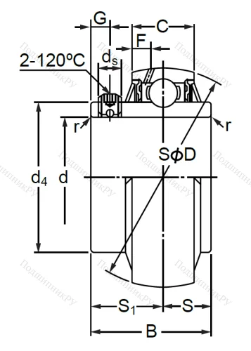 Корпусный подшипник MUC 209 в Тюмени