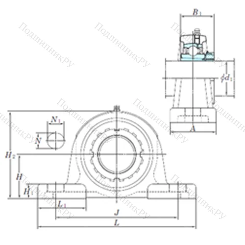 Подшипниковый узел шариковый радиальный UKP 207 от производителя  KOYO