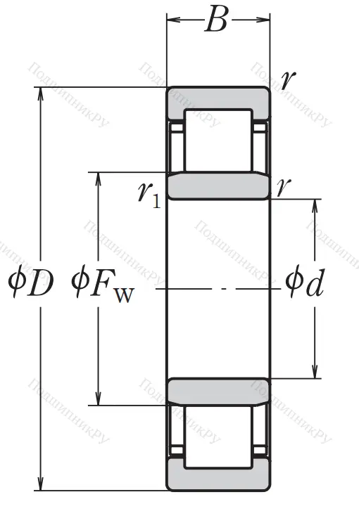 Роликовый цилиндрический подшипник NJ 216 W C 3 от производителя  NSK