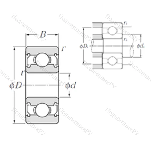 Подшипник шариковый радиальный 606ZZ от производителя  NTN