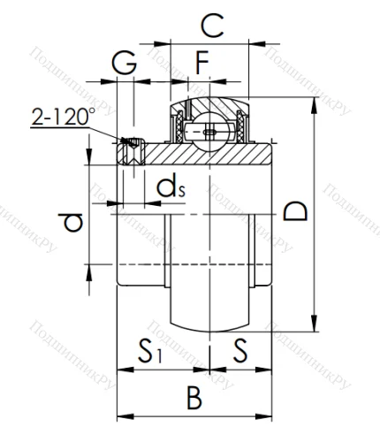 Корпусный подшипник UC 213 (480213) в Тюмени