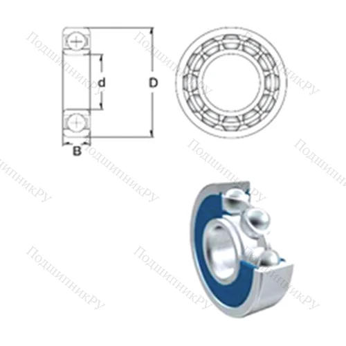 Подшипник шариковый радиальный 6003-2RS от производителя  ZEN