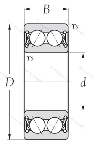 Двухрядный шариковый подшипник 5302 ZZ от производителя  KSM Двухрядный шариковый подшипник 5302 ZZ от производителя  KSM