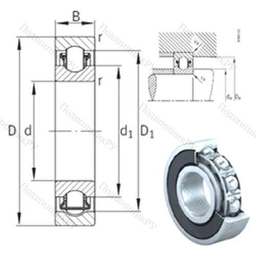 Подшипник с шариковыми роликами (ball roller) радиальный BXRE 205-2RSR от производителя  INA Подшипник с шариковыми роликами (ball roller) радиальный BXRE 205-2RSR от производителя  INA