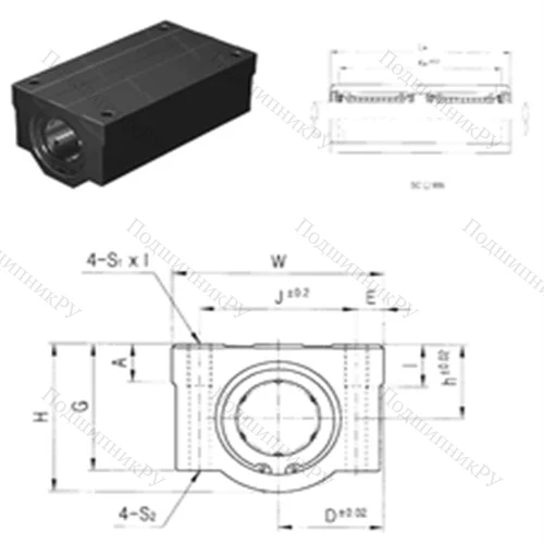 Подшипник шариковый линейный SC 25WN-B от производителя  Samick