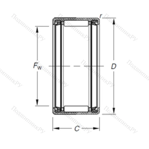 Подшипник игольчатый радиальный HK 1816.2RS