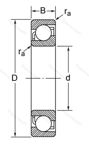 Радиально-упорный шариковый подшипник 7206 C/DB (236206 Е ГОСТ) в Тюмени