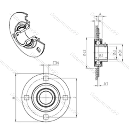 Подшипниковый узел шариковый радиальный USPF 208