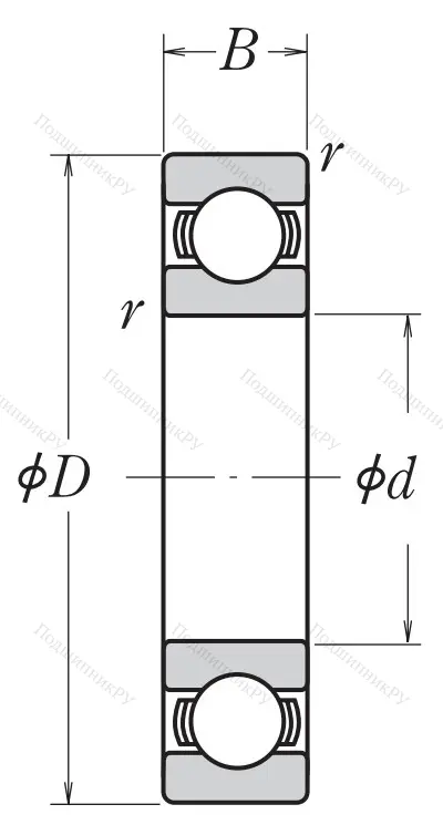 Однорядный шариковый подшипник 6218 CM