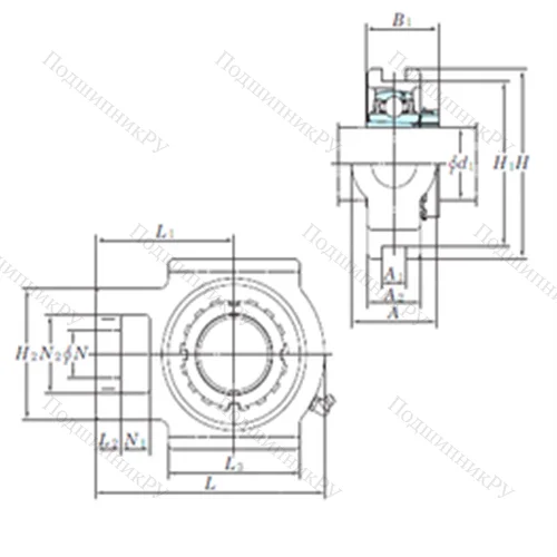 Подшипниковый узел шариковый радиальный UKT 320