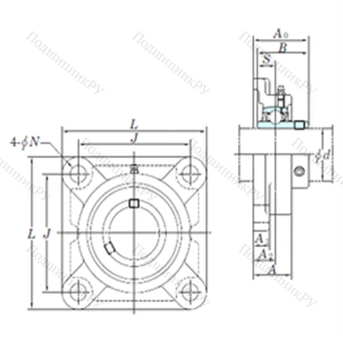 Подшипниковый узел шариковый радиальный UCF 206-18 от производителя  KOYO