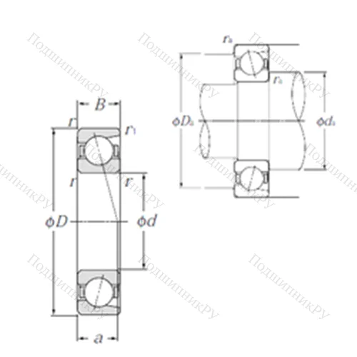 Подшипник шариковый радиально-упорный 7032C от производителя  NTN