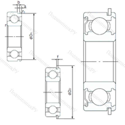 Подшипник шариковый радиальный 6207ZENR