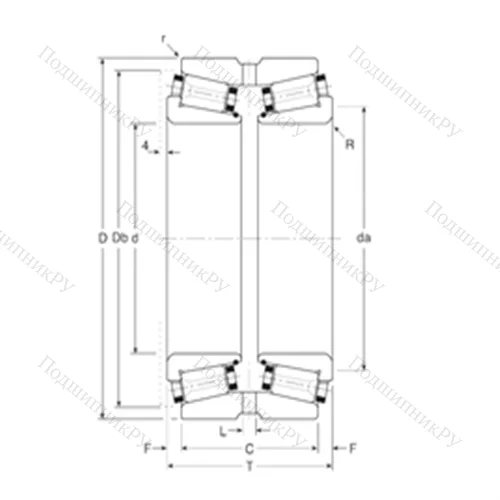 Подшипник роликовый радиально-упорный 123076X/123120G