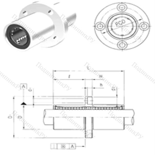 Подшипник шариковый линейный LMEFM 8 от производителя  Samick