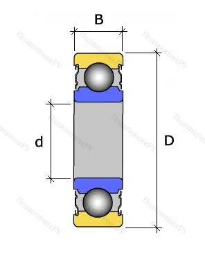 Однорядный шариковый подшипник 6210 HVZZ