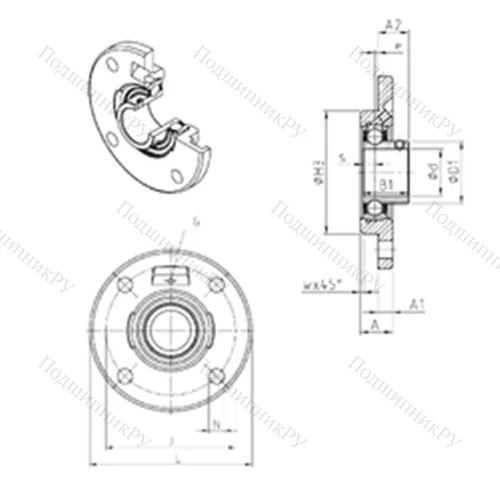Подшипниковый узел шариковый радиальный USFCE 209